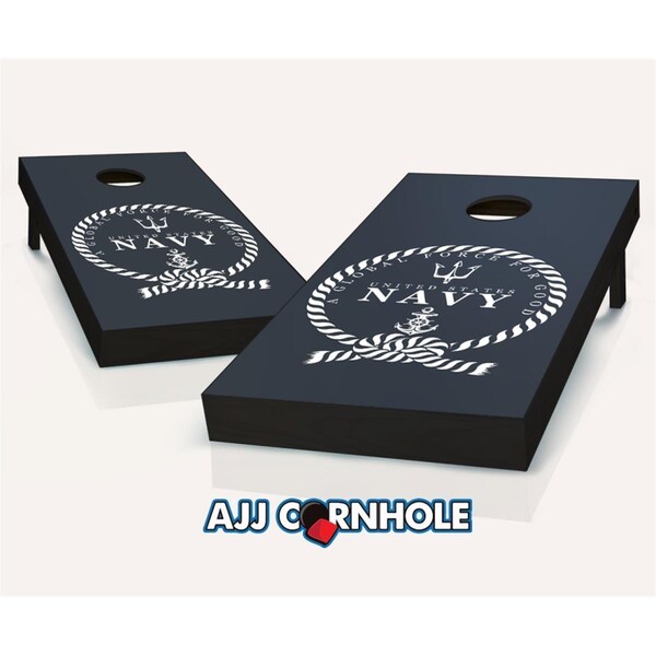 Mkf Collection By Mia K. Farrow AJJCornhole US Navy Global Force for Good Theme Cornhole Set with Bags - 8 x 24 x 48 in. - AJ12971