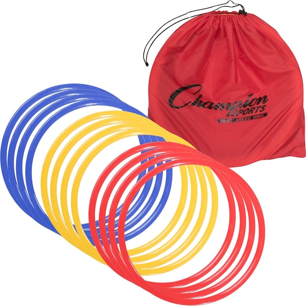 Champion Sports Training Speed Ring Set, 18", Colors, PK12 - SRG12