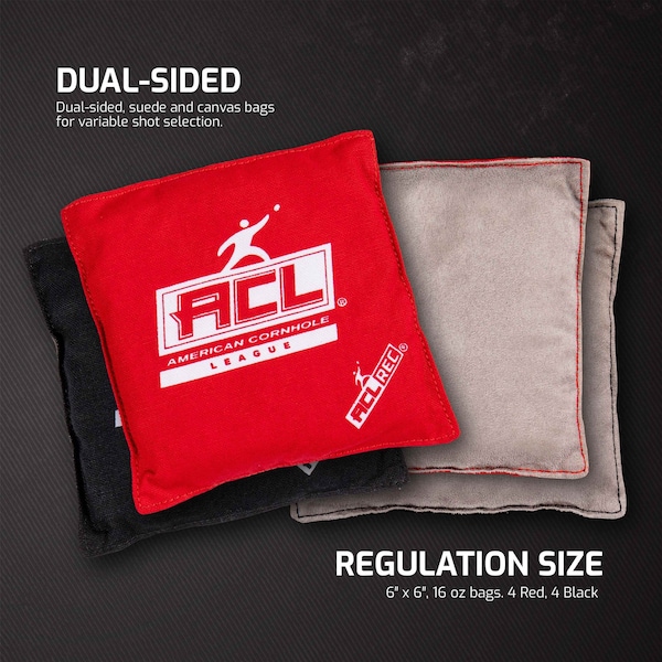 Acl REC Red/Black Stick-N-Slick Cornhole Bags - 12-1100