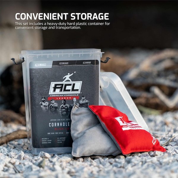 Acl REC Red/Black Stick-N-Slick Cornhole Bags - 12-1100