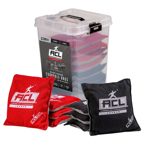 Acl REC Red/Black Stick-N-Slick Cornhole Bags - 12-1100