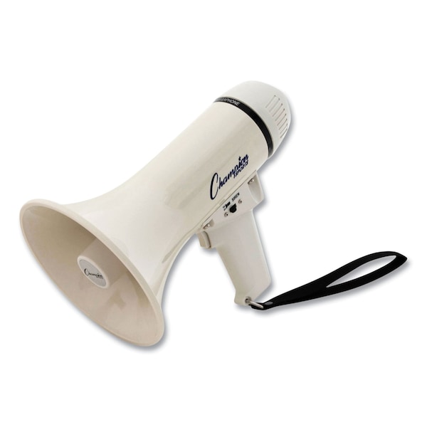 Champion Sports Megaphone, 4 W to 8 W, 400 yds Range, White - MP4W