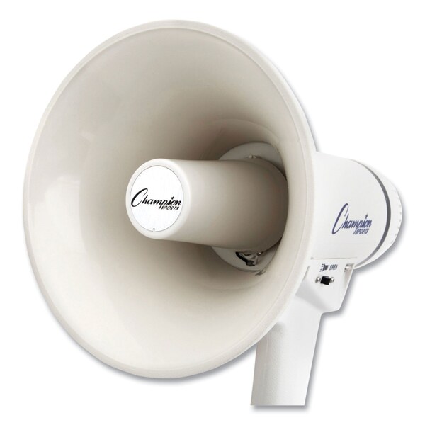 Champion Sports Megaphone, 4 W to 8 W, 400 yds Range, White - MP4W