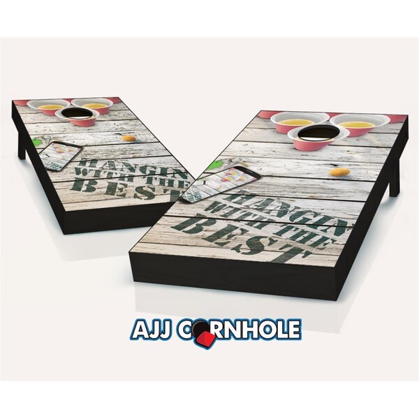 Mkf Collection By Mia K. Farrow AJJCornhole Hangin with The Best Theme Cornhole Set with Bags - 8 x 24 x 48 in. - AJ13156