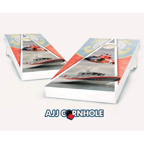 Mkf Collection By Mia K. Farrow AJJCornhole US Coast Guard Theme Cornhole Set with Bags - 8 x 24 x 48 in. - AJ12966