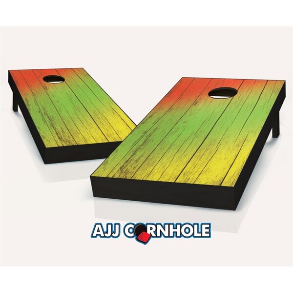 Mkf Collection By Mia K. Farrow AJJCornhole Rasta Grain Theme Cornhole Set with bags - 8 x 24 x 48 in. - AJ13029