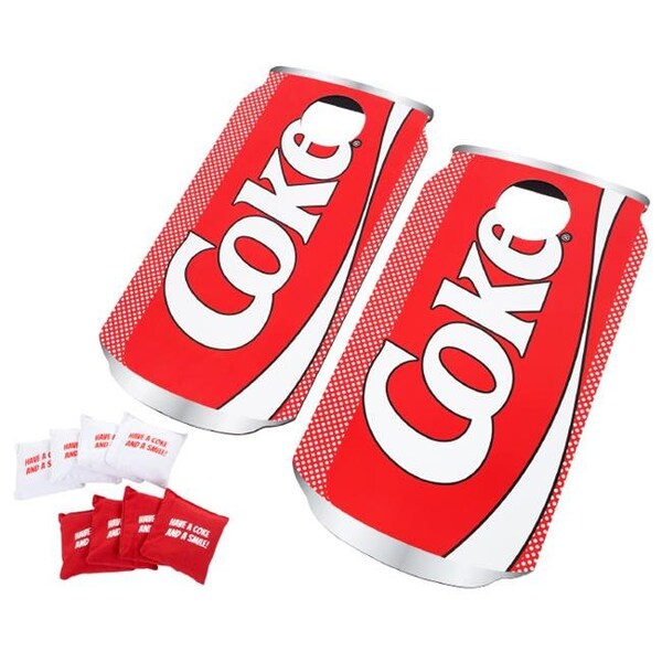 Hey Play Hey Play 80-BBT09-COKEPOP Coca Cola Cornhole Outdoor Game Set - 80-BBT09-COKEPOP