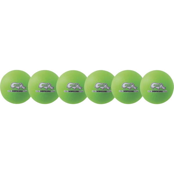 Champion Sports Rhino Skin DodgeBall, 6" LwBon, Green, PK6 - RXD6NGSET