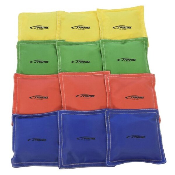 Sportime BEAN BAG NYLON 4X4 - 4 COLORS - ST/12 PK - BBP-POLECE4PK12C4