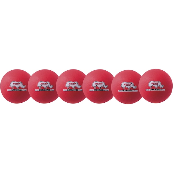 Champion Sports Rhino Skin LwBon DodgeBall St, 6", Red, PK6 - RXD6NRDSET