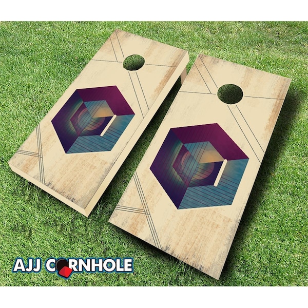 Mkf Collection By Mia K. Farrow Incog Ebony Stained Theme Cornhole Set - 8 x 24 x 48 in. - 109-INCOG