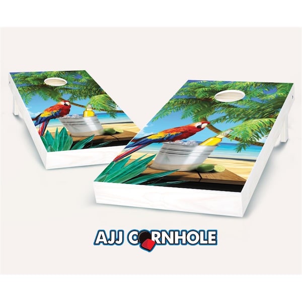 Mkf Collection By Mia K. Farrow Parrot Theme Cornhole Set with Bags - 8 x 24 x 48 in. - 107-PARROT