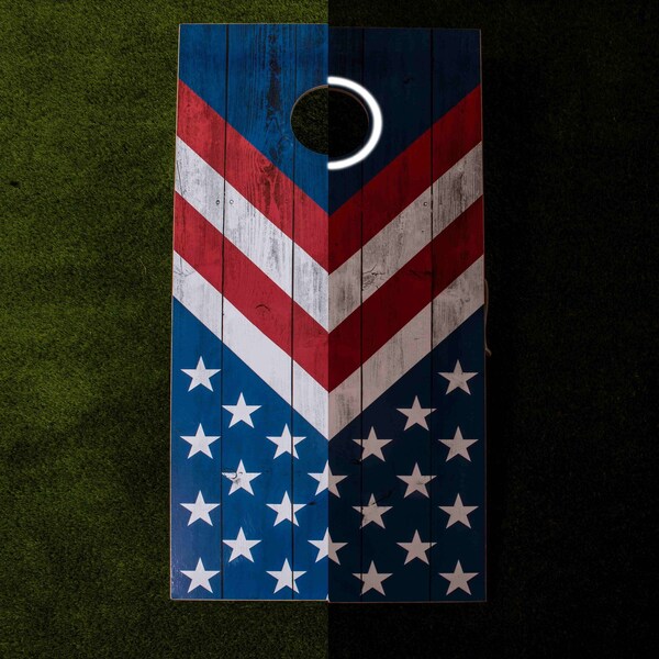 Triumph Patriotic LED 2x4 All-Wood Cornhole Set - 35-8010-3