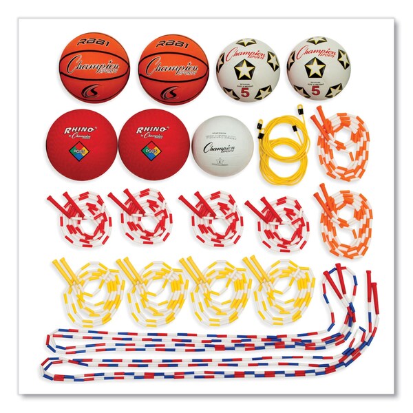 Champion Sports Physical Ed Kit, w/7Balls, 14 JmpRops, PK21 - UPGSET2