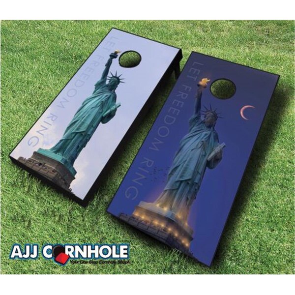 Mkf Collection By Mia K. Farrow AJJCornhole Let Freedom Ring Theme Cornhole Set with Bags - 8 x 24 x 48 in. - AJ13104