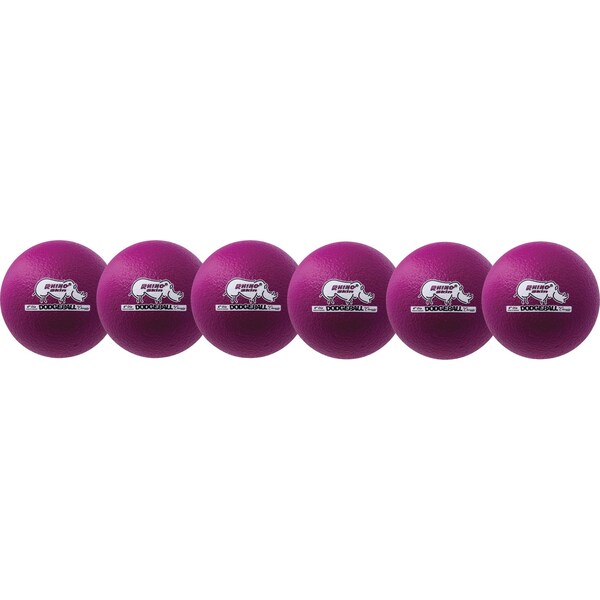 Champion Sports Rhino Skin LwBon DodgeBall, 6", Viot, PK6 - RXD6NVSET