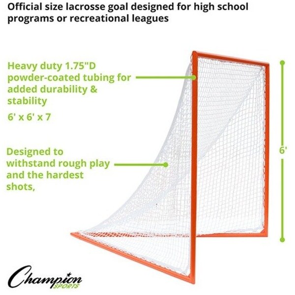 Champion Sports Pro High School Lacrosse GoalL 6x6ft - LNGHS