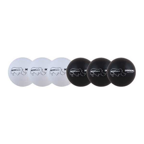 Champion Sports Rhino Skin DodgeBall Set, 6", Blk/Wht, PK6 - RXD6BWSET