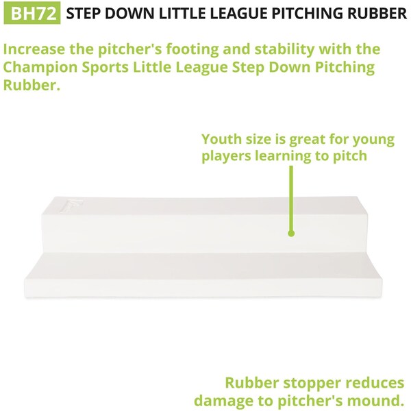 Champion Sports Little League Step Down Pitching Rubber - BH72