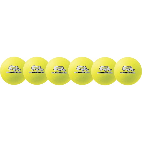 Champion Sports Rhino Skin DodgeBall, 6" LwBon, Yelo, PK6 - RXD6NYSET