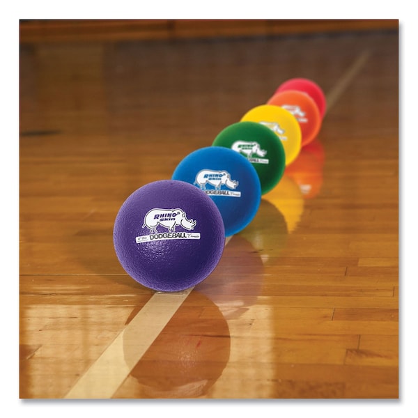 Champion Sports Rhino Skin Dodge Ball Set, 6" Diameter, Assorted Colors, PK6 - RXD6SET