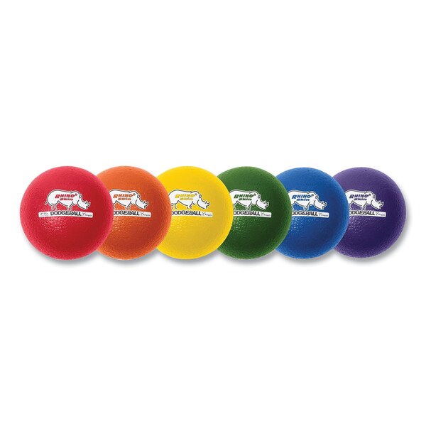 Champion Sports Rhino Skin Dodge Ball Set, 6" Diameter, Assorted Colors, PK6 - RXD6SET