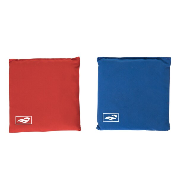 Triumph 6 in. x 6 in. 12.5 oz. Microfiber Bean Bags with Tub, Red and Blue, 8PK - 12-0040-3