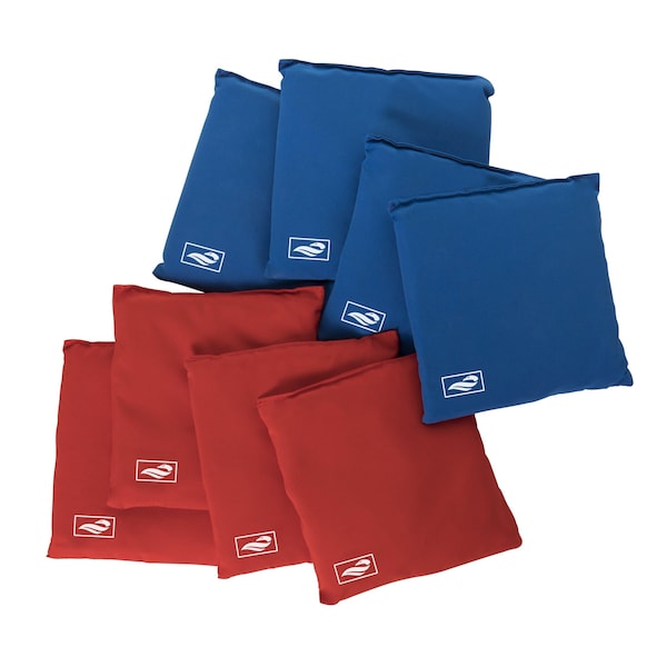 Triumph 6 in. x 6 in. 12.5 oz. Microfiber Bean Bags with Tub, Red and Blue, 8PK - 12-0040-3