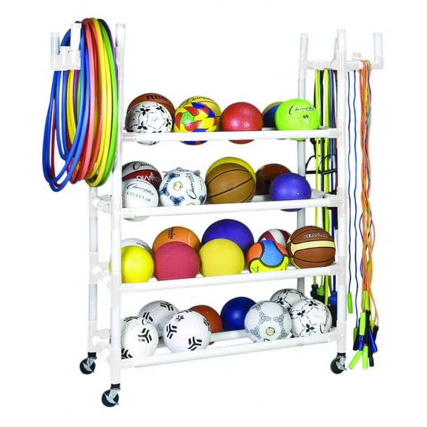 Champion Sports Sports Equpmnt Crt, 61inLx19inWx62inH, Wht - PECART