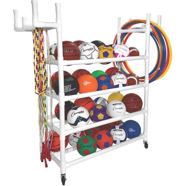 Champion Sports Sports Equpmnt Crt, 61inLx19inWx62inH, Wht - PECART