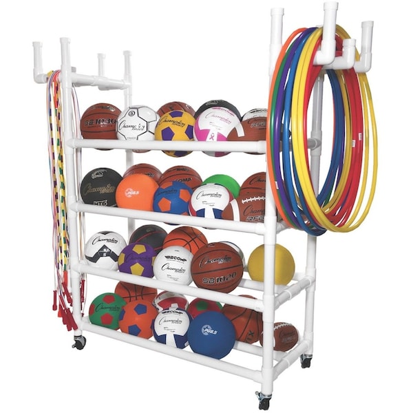 Champion Sports Sports Equpmnt Crt, 61inLx19inWx62inH, Wht - PECART