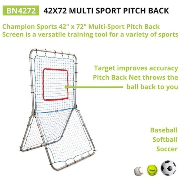 Champion Sports Multi-Sport Pitch Back Screen, 42"x72" - BN4272