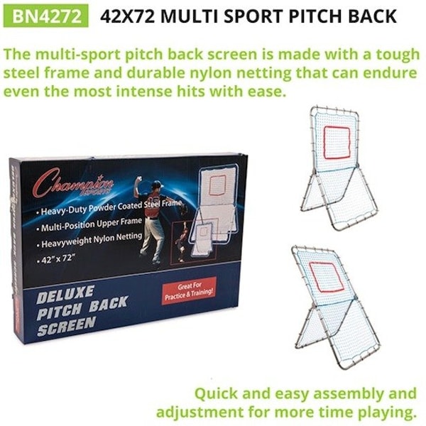 Champion Sports Multi-Sport Pitch Back Screen, 42"x72" - BN4272