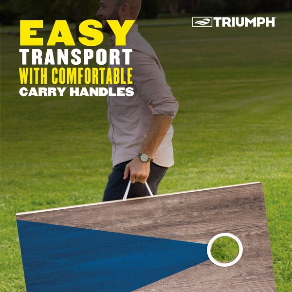 Triumph LED 2X4 Blue/Grey All-Wood Bag Toss - 35-8020-3