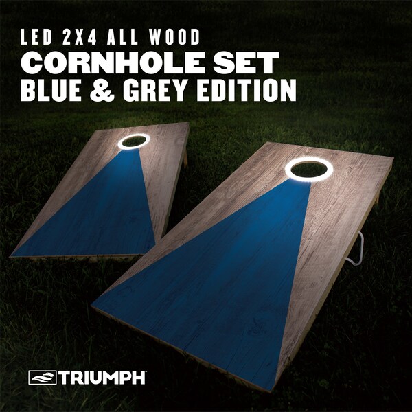 Triumph LED 2X4 Blue/Grey All-Wood Bag Toss - 35-8020-3