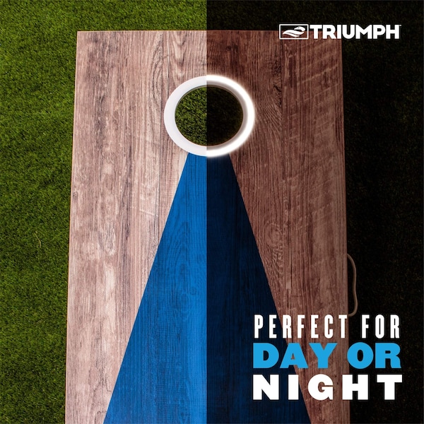 Triumph LED 2X4 Blue/Grey All-Wood Bag Toss - 35-8020-3