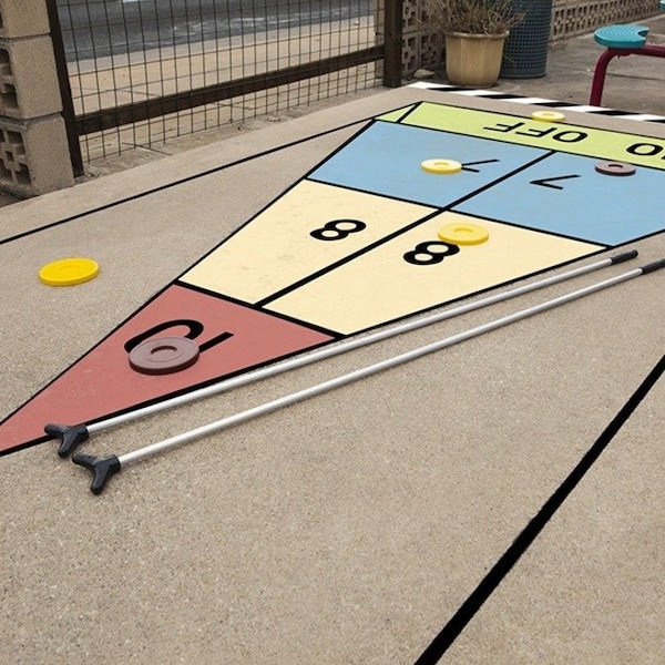 Champion Sports Shuffleboard Set, 4 Cue, 8 Plstc Dscs, PK12 - SBA10