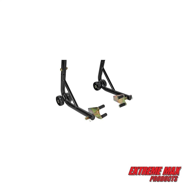 Extreme Max Extreme Max 5600.3223 Sport Bike Front & Rear Spool-Style Lift Stand with Triple Tree Attachment - 5600.3223