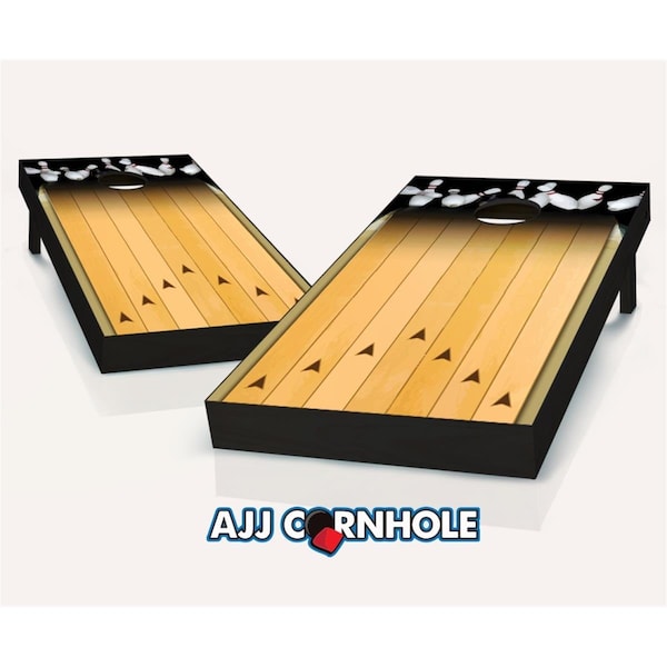 Mkf Collection By Mia K. Farrow AJJCornhole Bowling Lane Theme Cornhole Set with Bags - 8 x 24 x 48 in. - AJ13114