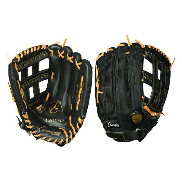 Champion Sports Fielder Glove, 1.5 lb., Leather, Size13in - CBG950