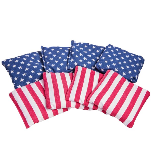 Triumph 6 in. x 6 in. 16 oz. Bean Bags with Tub, Patriotic, 8PK - 12-0028-3
