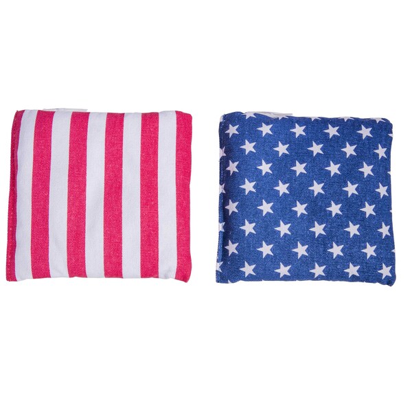 Triumph 6 in. x 6 in. 16 oz. Bean Bags with Tub, Patriotic, 8PK - 12-0028-3