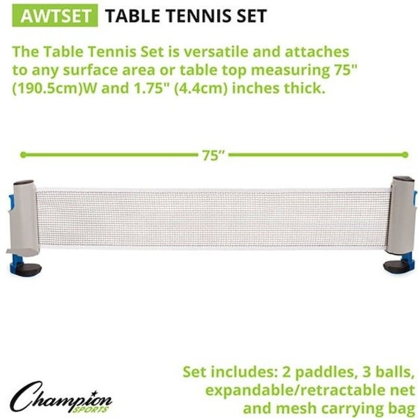 Champion Sports Anywhere Table Tennis Set - AWTSET