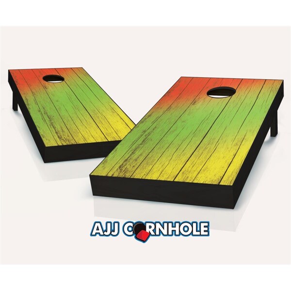 Mkf Collection By Mia K. Farrow Rasta Grain Theme Cornhole Set with bags - 8 x 24 x 48 in. - 107-RASTAGRAIN