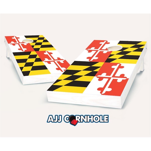Mkf Collection By Mia K. Farrow AJJCornhole Maryland Flag Theme Cornhole Set with Bags - 8 x 24 x 48 in. - AJ13073