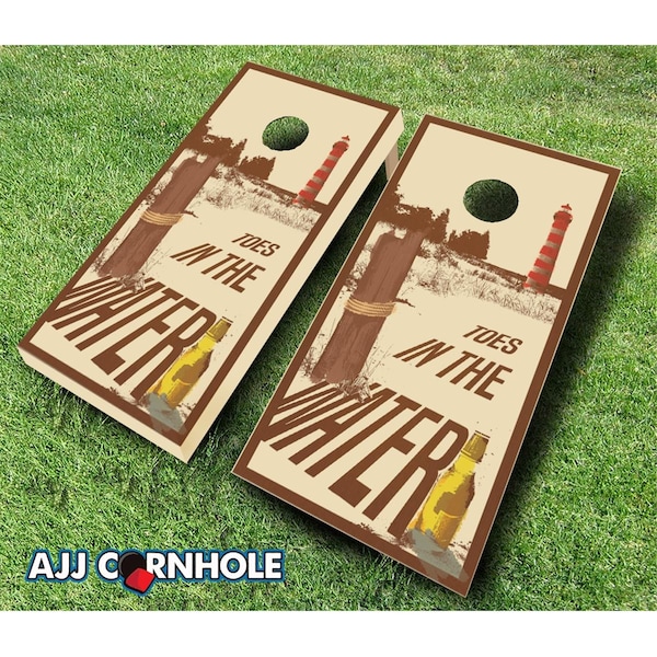 Mkf Collection By Mia K. Farrow Toes In The Water Theme Cornhole Set with Bags - 8 x 24 x 48 in. - 107-TOESINTHEWATER