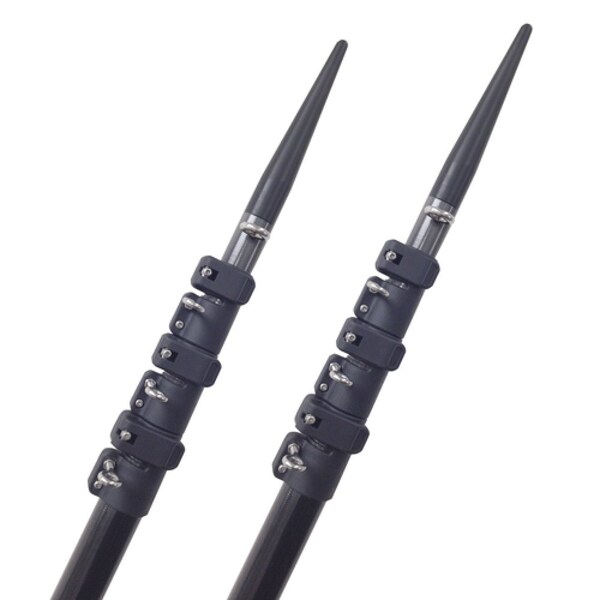Lees Tackle Lees 16ft Telescoping Carbon Fiber Outrigger Poles Sidewinder Mount - CT3916