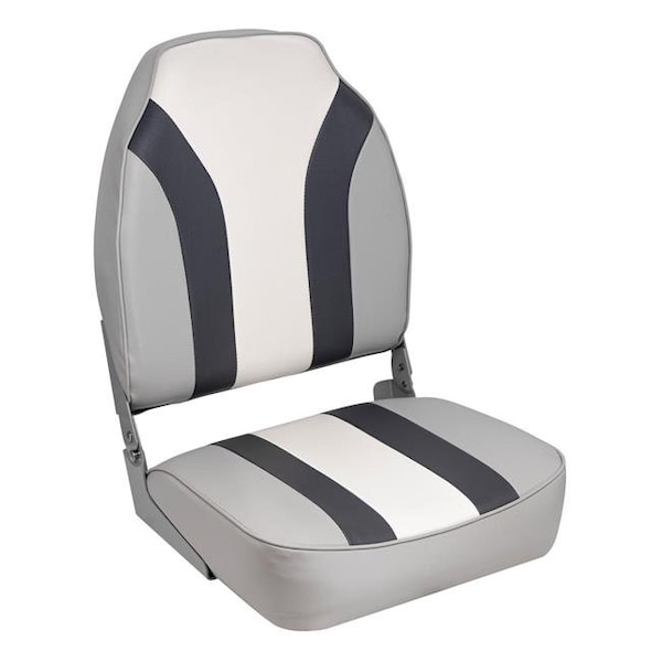 Wise Wise 8WD1062LS-975 Classic High Back Fishing Boat Seat; Gray; Charcoal & White - 8WD1062LS-975