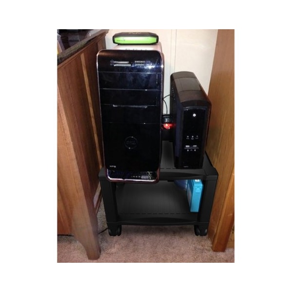 Hastings Home Hastings Home Printer Stand, Under Desk Table with Shelf, Wheels for Personal Printers/Office, Black - 609175WVZ