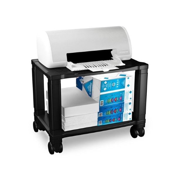 Hastings Home Hastings Home Printer Stand, Under Desk Table with Shelf, Wheels for Personal Printers/Office, Black - 609175WVZ